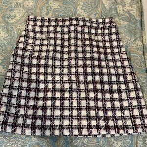 Pink and black tweed skirt